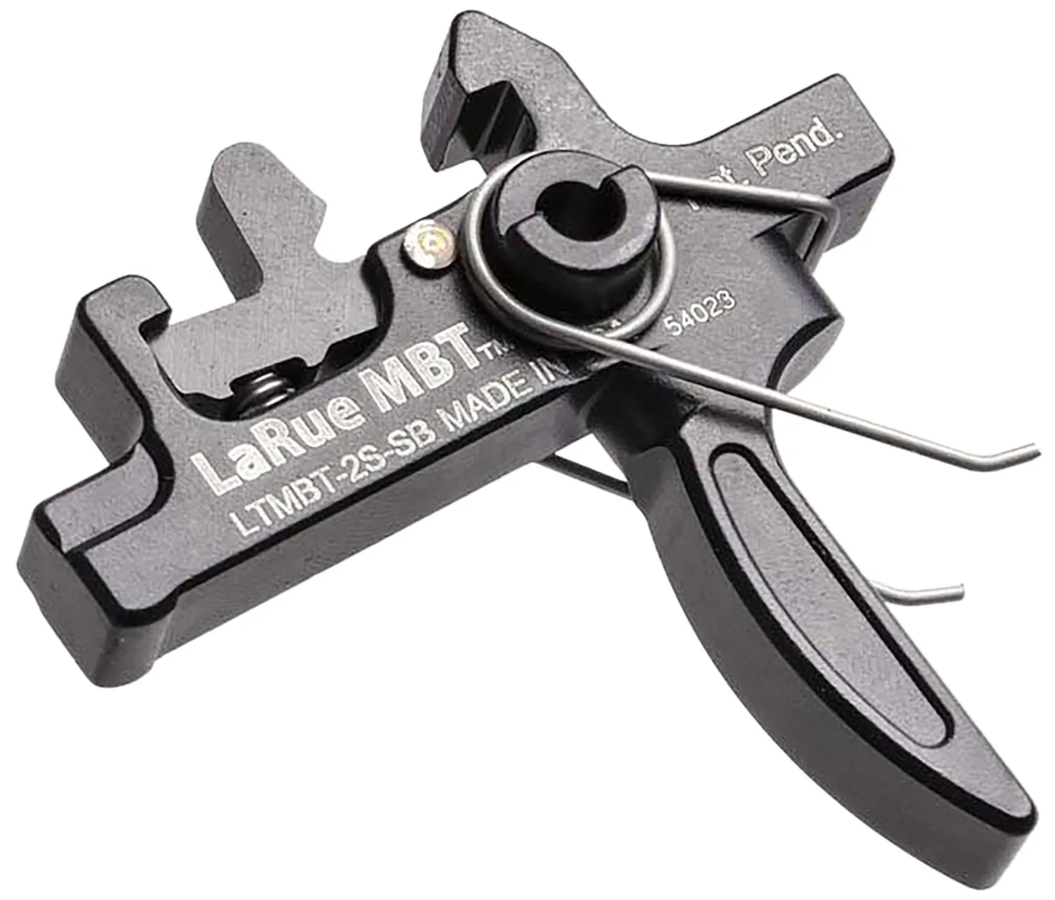Larue Tactical LTMBT2SSB MBT-2S Black Two-Stage Straight Fits AR10/AR15