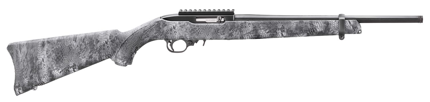 Ruger 31215 10/22 Carbine 22 LR 10+1 16.12" Satin Black Steel Threaded Barrel, Steel Receiver w/Scope Rail, Fixed Kryptek Typhon Camo Synthetic Stock