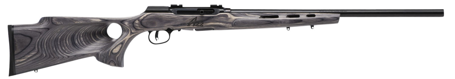 Savage Arms 47221 A22 Target Semi-Auto 22 WMR Caliber with 10+1 Capacity, 22" Barrel, Satin Black Metal Finish & Fixed Thumbhole Gray Laminate Stock Right Hand (Full Size)