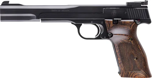 Smith & Wesson Model 41 .22 LR 7-inch blued pistol with wood target grips