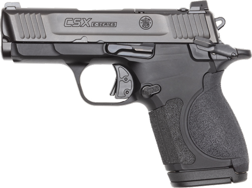 Smith & Wesson CSX E-Series 9mm 3.1in black pistol with white-dot sights