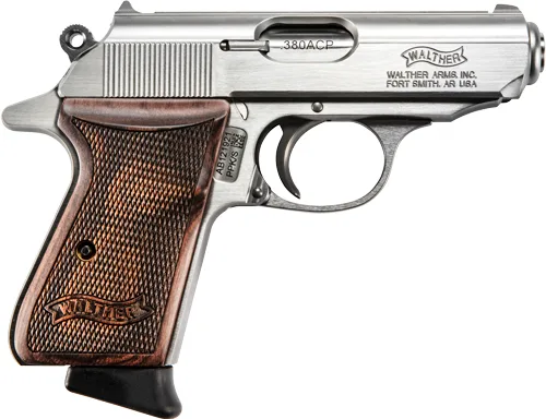 Walther PPK/S .380 ACP 3.3-inch stainless pistol with walnut grips
