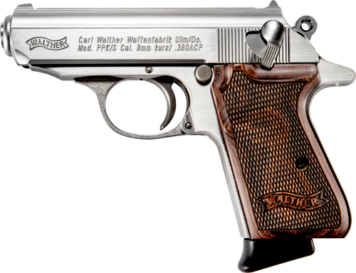 Walther PPK/S .380 ACP 3.3-inch stainless pistol with walnut grips