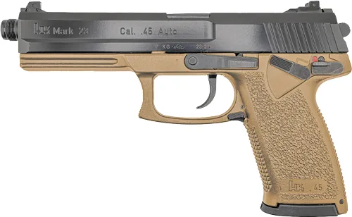 Heckler & Koch Mark 23 .45 ACP 5.87 inch threaded barrel FDE frame black slide