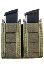 HIGH SPEED GEAR  DUTY DOUBLE PISTOL  TACO OD  SLEEK FRONT CONCEALAD BUNGEE HOLDS MOST PISTOL  MAGS