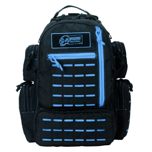 VOODOO TACTICAL MINI TOBAGO PACK WITH DIE CUT MOLLE (BLACK WITH BLUE)