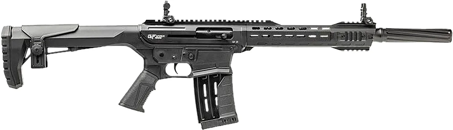 Gforce Arms GF251220 GF25 12 Gauge Semi-Auto 3" 5+1 20" Black Cerakote Spiral Threaded Barrel, Black Cerakote Picatinny Rail Aluminum Receiver, Black Adjustable Synthetic Stock w/Black Rubber Grip
