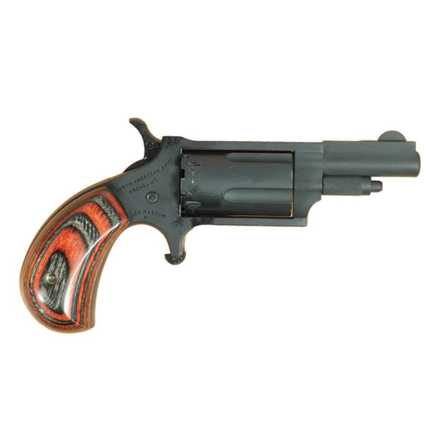 NAA 22M Mini Revolver Handgun .22 Magnum 5rd Capacity 1.625" Barrel Grey Cerakote with Red & Black Checkerd Grips