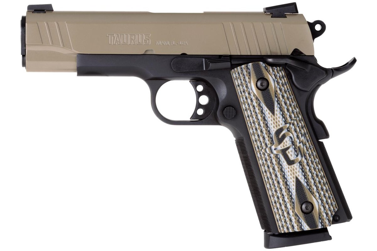 Taurus PT1911 Commander .45 ACP Sand Cerakote with VZ grips