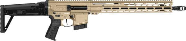 CMMG 28A490FCT Dissent MK4 22 ARC 10+1 16.10" Coyote Tan Cerakote Picatinny Rail Aluminum Receiver, M-LOK Handguard, Black CMMG Dissent Side Folding Stock, Zeroed Drop-In Single Stage Trigger