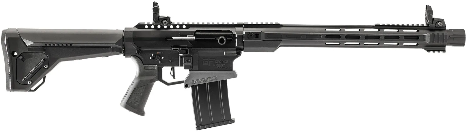 Gforce Arms GF12HMRB MKX3 12-Hammer 12 Gauge Semi-Auto 3" 5+1 18.50" Black Steel Barrel, Black Anodized Aluminum Receiver, Fixed Synthetic Stock