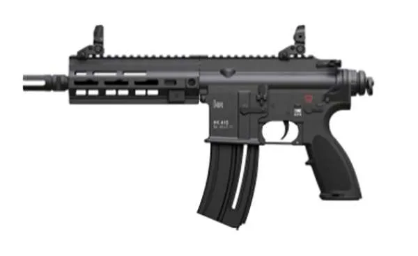 H&K HGA HK416 22 LR 8.5" BBL W FLIP UP SIGHTS RIS M-LOK RETRAC STK BLK ALL ALUM RECS 1 20 RD M