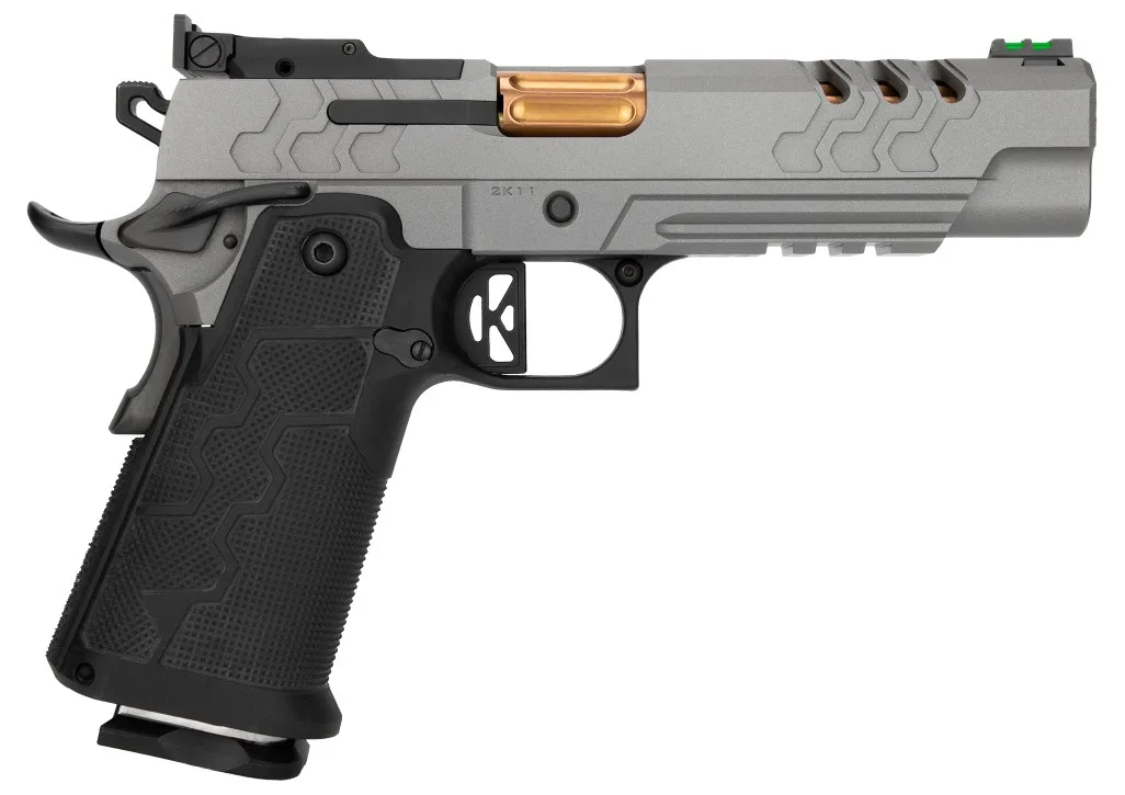 Kimber 2K11 Stainless Target 9mm with 5-inch fluted barrel, matte KimPro Granite finish and fiber-optic front sight