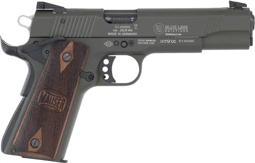 BLG Mauser 1911 .22 LR 5in threaded barrel ODG with walnut grips