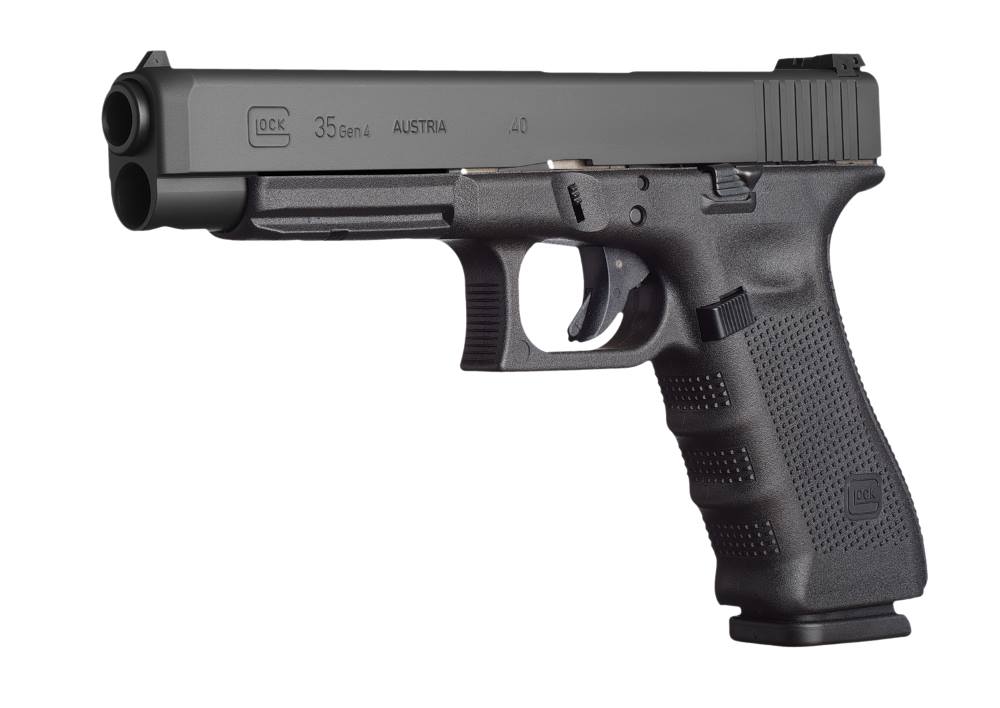 Glock G35 Gen4 40 S&W pistol in black with dual recoil springs