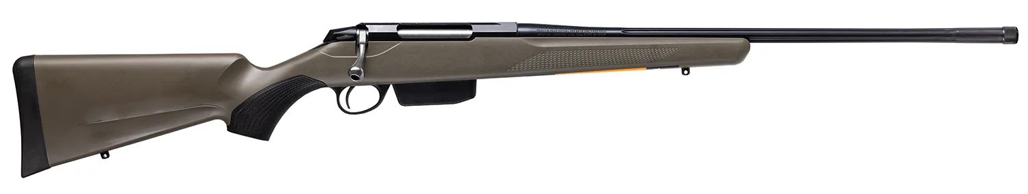 Tikka JRTXGSL37424MT T3x Superlite 7mm PRC 24.40" Blued Fluted Threaded Barrel, Blued Drilled & Tapped Steel Receiver, Fixed Green Synthetic Stock