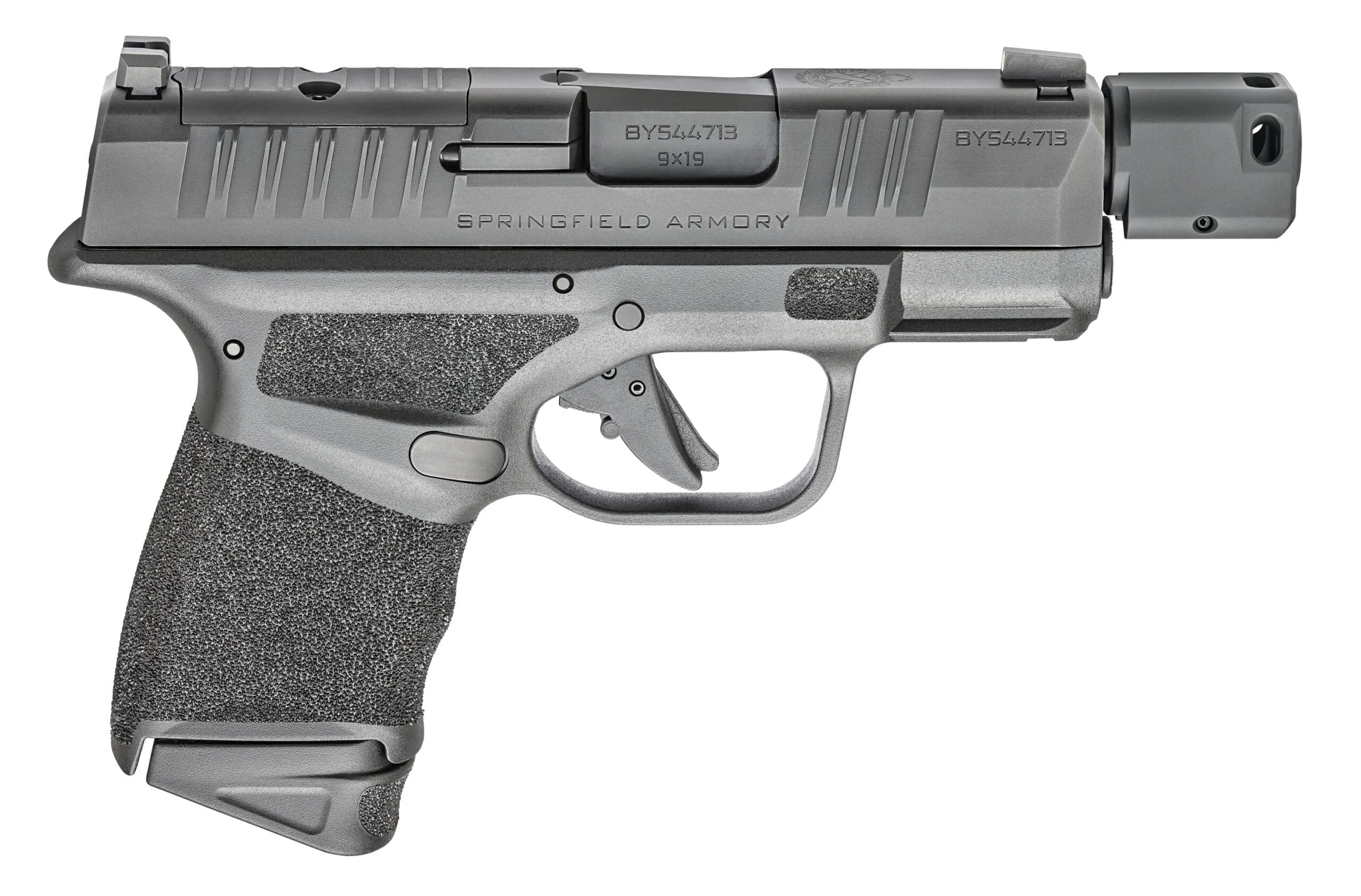 Springfield Armory Hellcat RDP 9mm 3.8 inch black pistol with two 10-round magazines