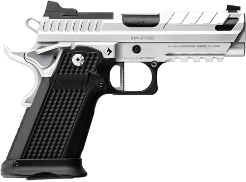 Fusion XP Pro 9mm 4-inch chrome 1911-style pistol with two 10-round magazines