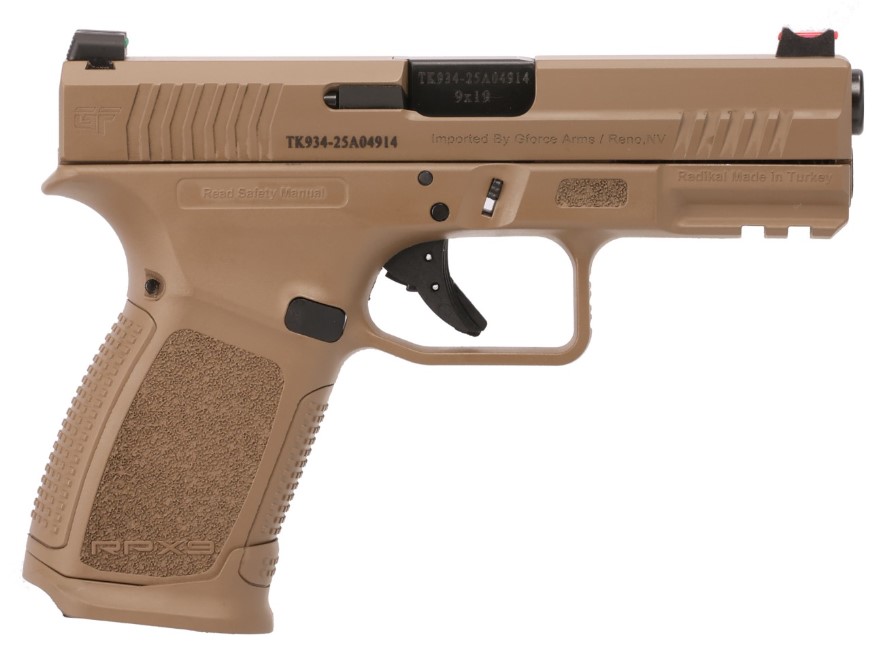 GForce Arms RPX3C9 RPX9 Exodus 9mm 4in FDE semi-auto pistol