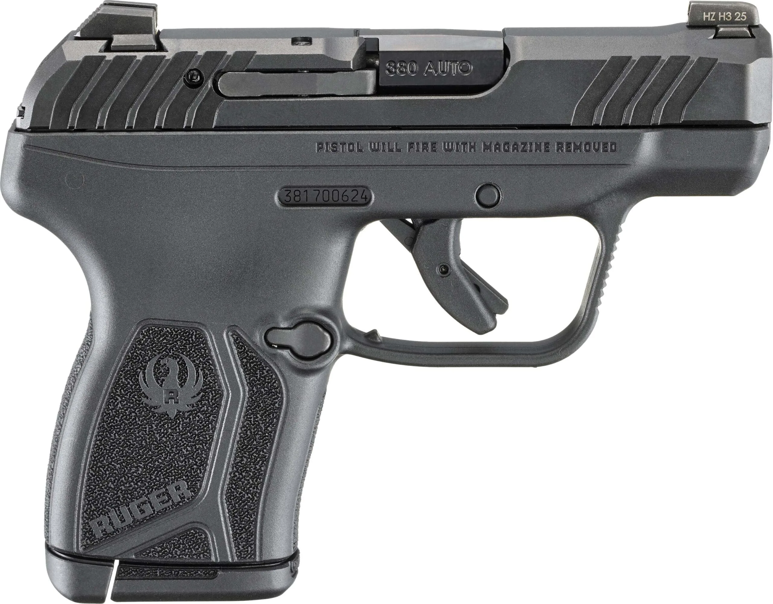 Ruger LCP MAX .380 ACP 2.8in black pistol with tritium front sight