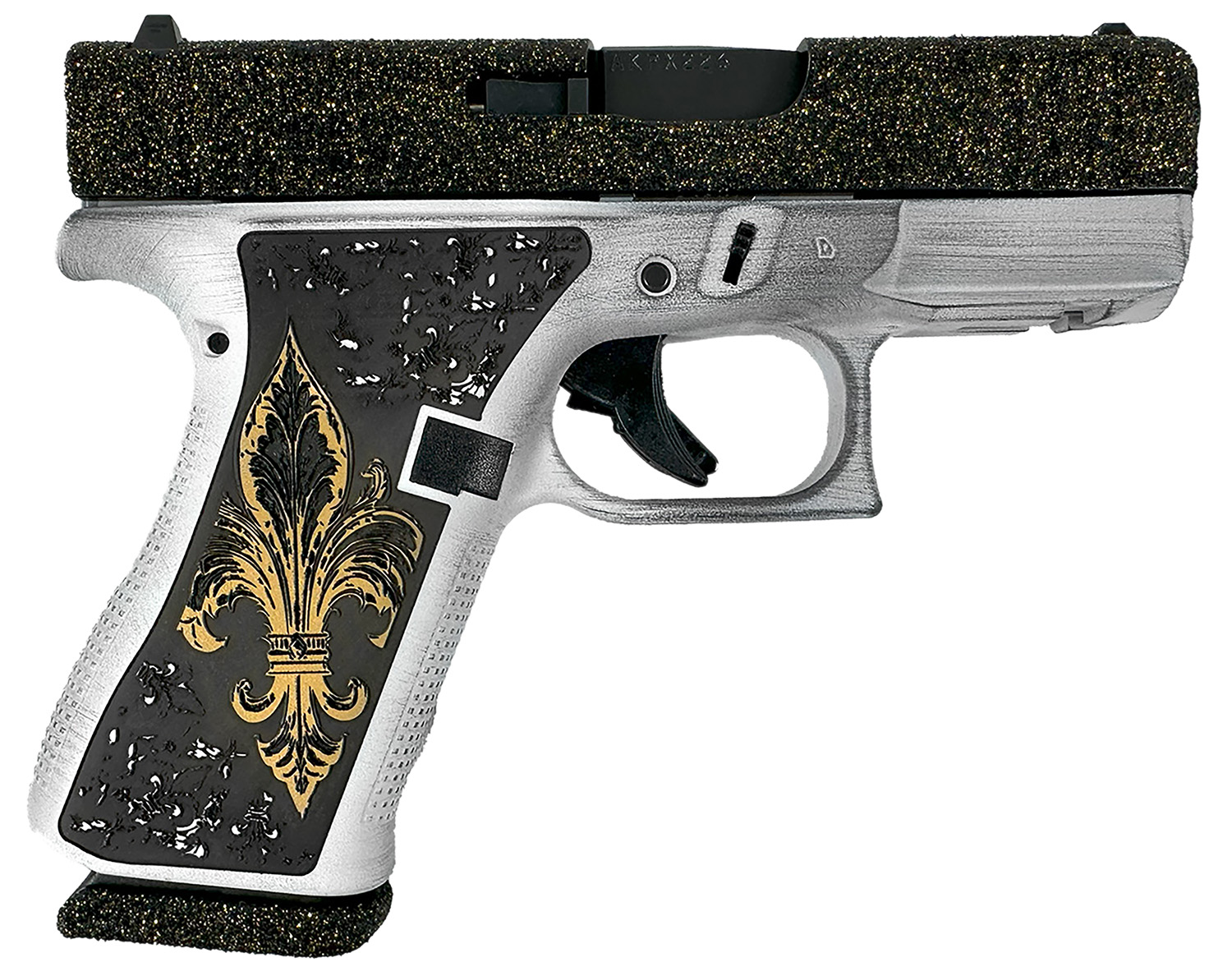 Glock G43X sub-compact 9mm pistol, 3.41" barrel, serrated slide, polymer frame