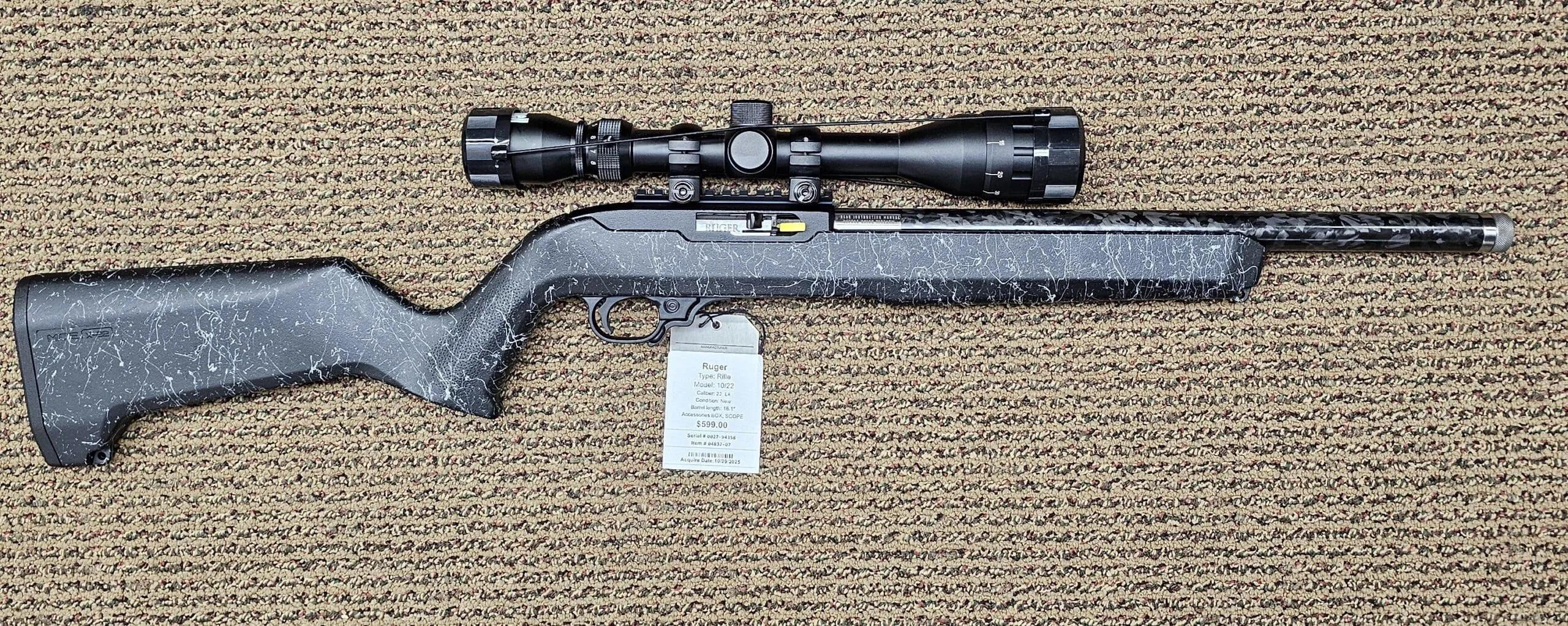 RUGER 10/22 22LR 16" CARBON #31220