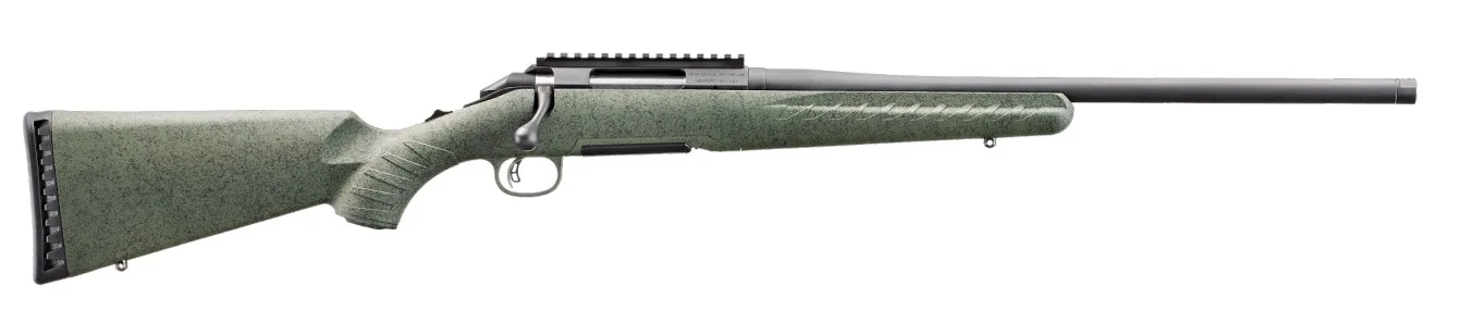 GLENFIELD MODEL A 243 WIN 20IN BARREL 4RD BLACK THREADED MOSS GREEN SPLATTER STOCK ADJ TRIGGER PICATINNY BASE 52004