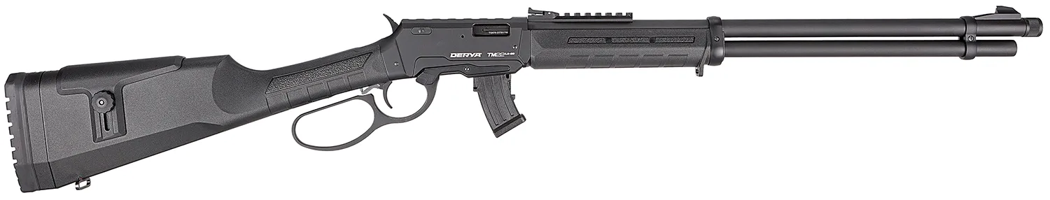 Derya Firearms TM22.LEVER.20 TM22 Lever 22 LR 10+1 20" Black Threaded Barrel, Black Anodized Picatinny Rail Receiver, Black AG w/Extensions Polymer Buttstock