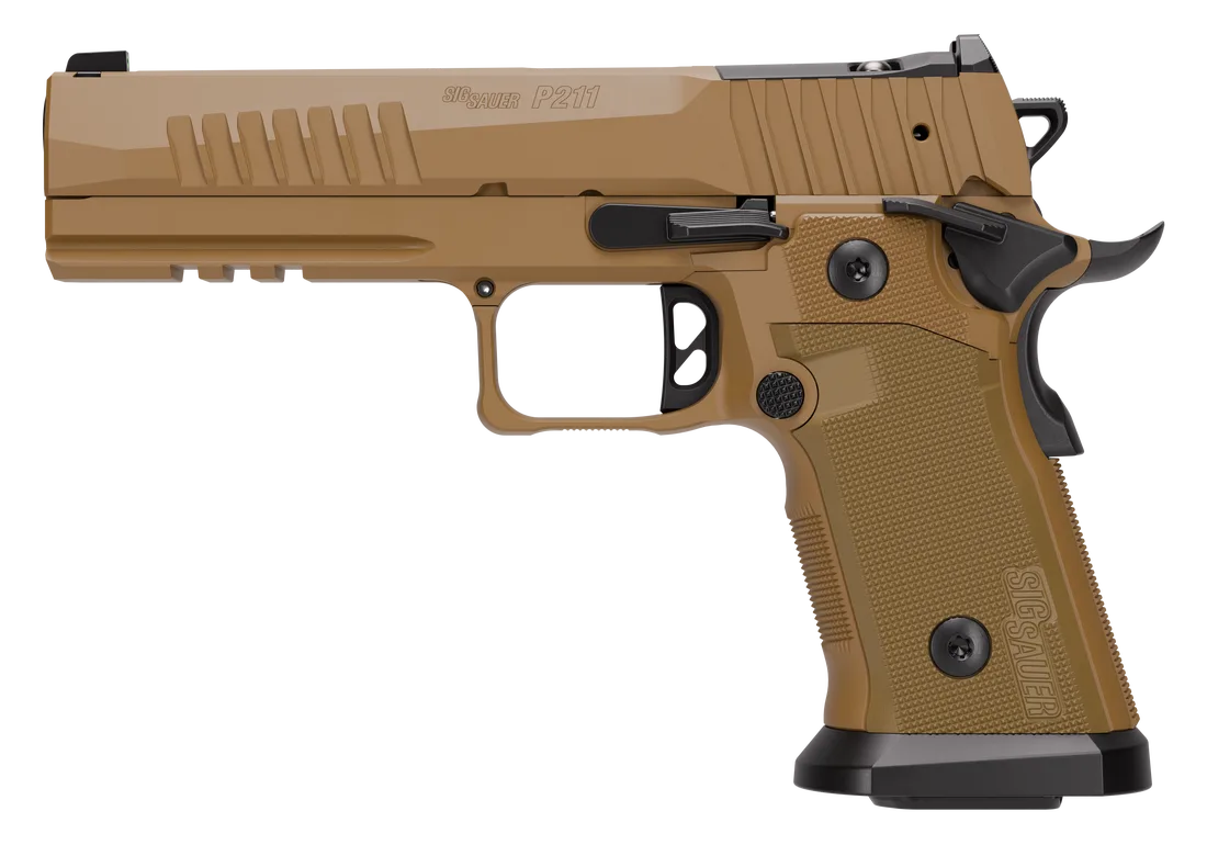 SIG SAUER P211 GT5 COYOTE HGA 9MM 5IN BULL BBL SIGLOC OR XRAY3 SIGHTS G10 GRIP 1-17RD& 2-21RD MAGS - Image 5