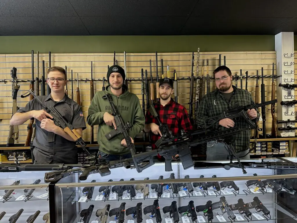 Pioneer Arms staff behind the counter