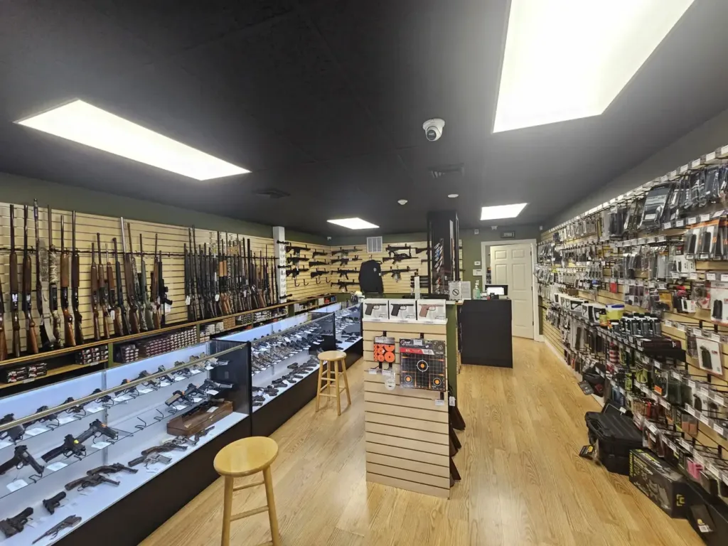 Pioneer Arms store — display cases